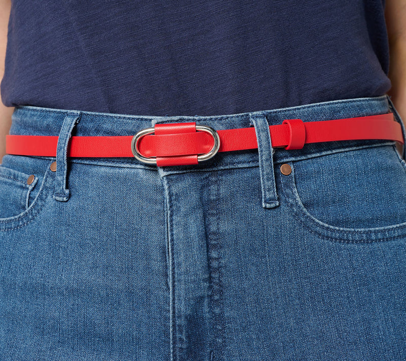 Susan Graver Faux Leather Belt with Pull-through Buckle — View 2