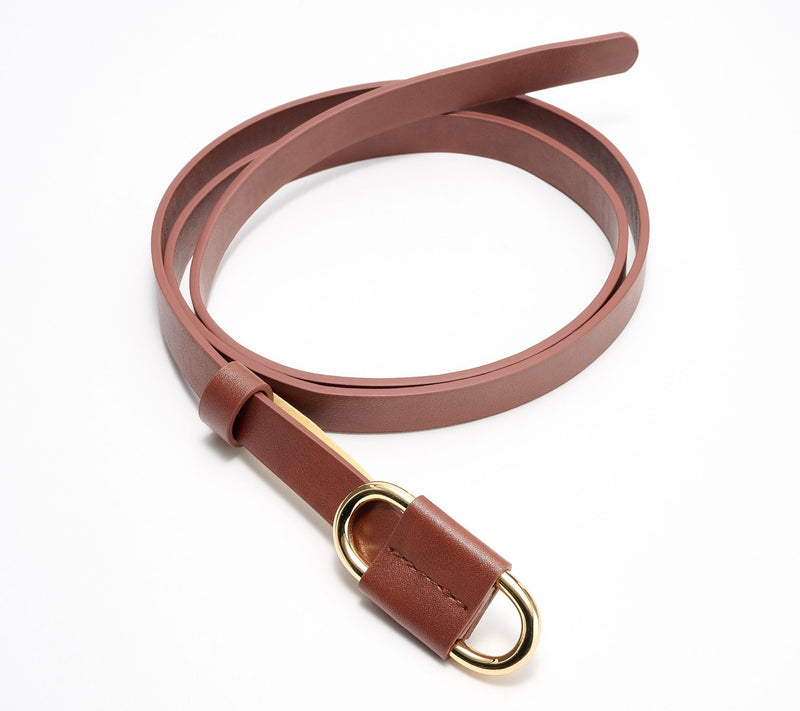 Susan Graver Faux Leather Belt with Pull-through Buckle — View 8