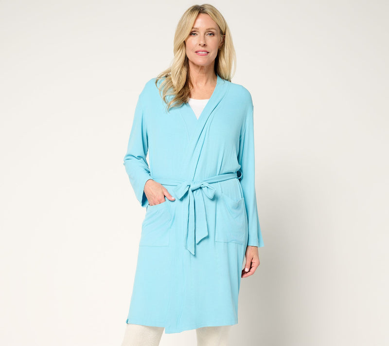 Barefoot Dreams Malibu Collection Ultra Soft Rib Piped Robe — View 11