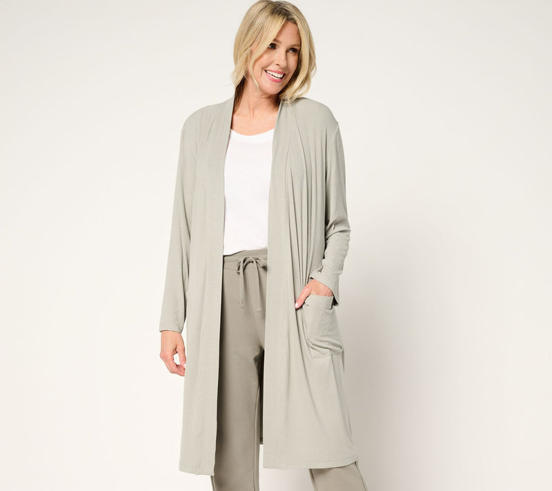 Barefoot Dreams Malibu Collection Ultra Soft Rib Piped Robe — View 5