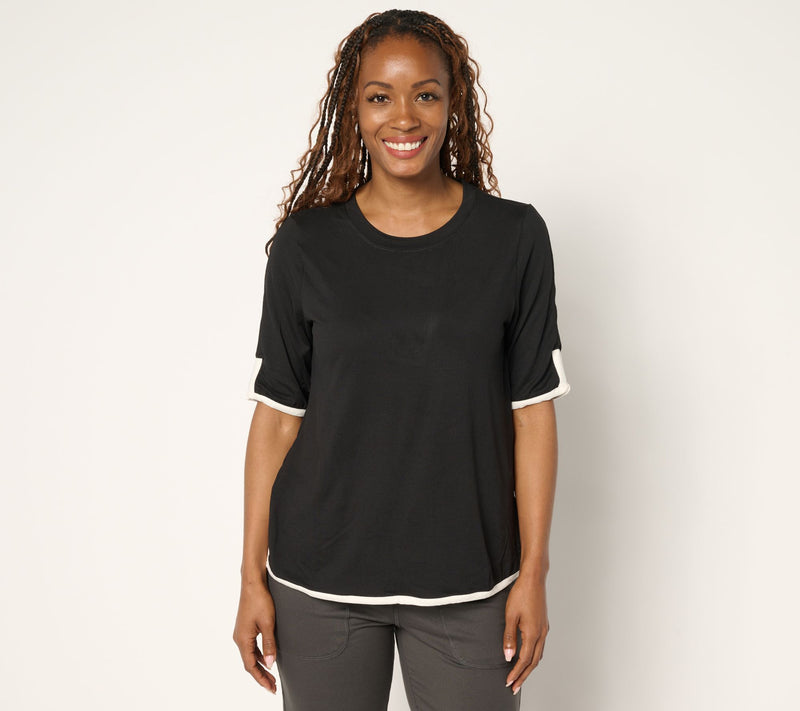Cuddl Duds Flexwear Color Accent Tee — View 7