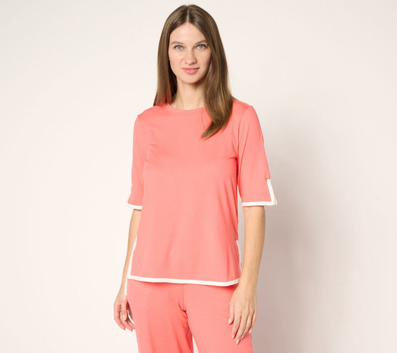 Cuddl Duds Flexwear Color Accent Tee — Main view