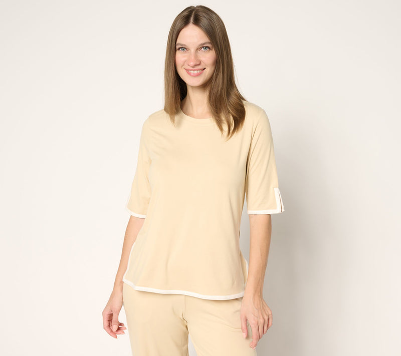 Cuddl Duds Flexwear Color Accent Tee — View 9