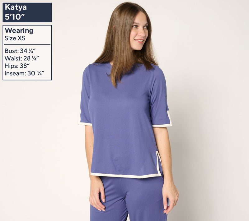 Cuddl Duds Flexwear Color Accent Tee — View 10
