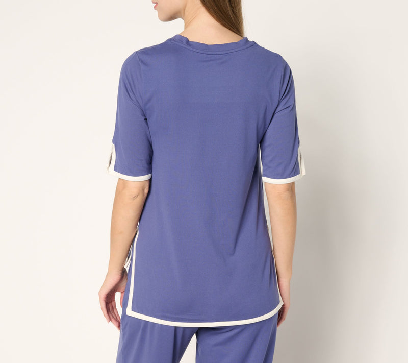 Cuddl Duds Flexwear Color Accent Tee — View 11