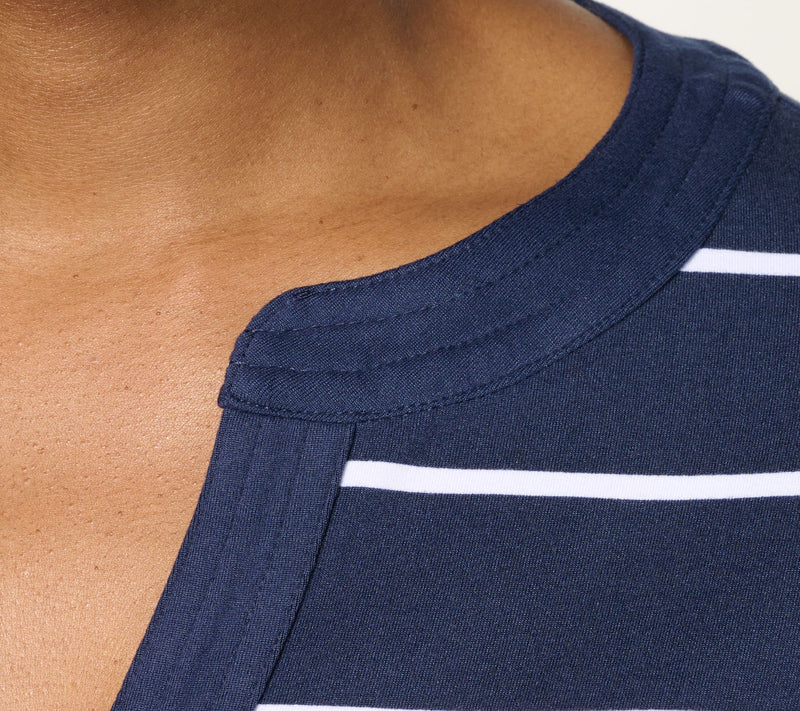 Cuddl Duds Flexwear Split V-Neck Tee — View 13