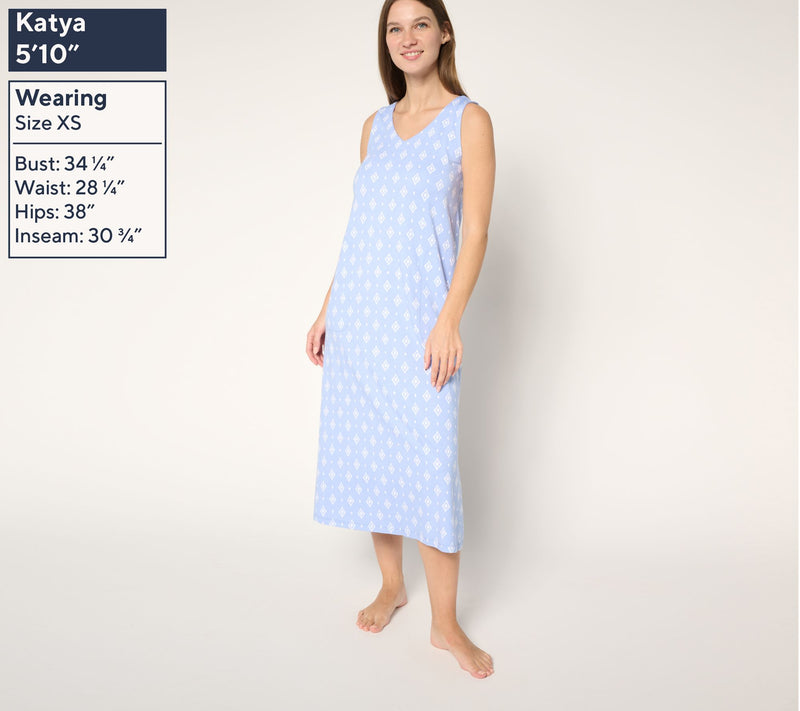 Cuddl Duds Cottonwear+ 2-Piece Tee Shirt & Tank Dress — View 6