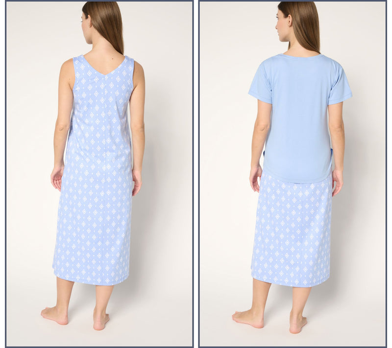 Cuddl Duds Cottonwear+ 2-Piece Tee Shirt & Tank Dress — View 7