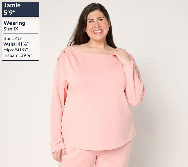 BEAUTIFUL by Lawrence Zarian Asymmetric Boatneck Top — View 2