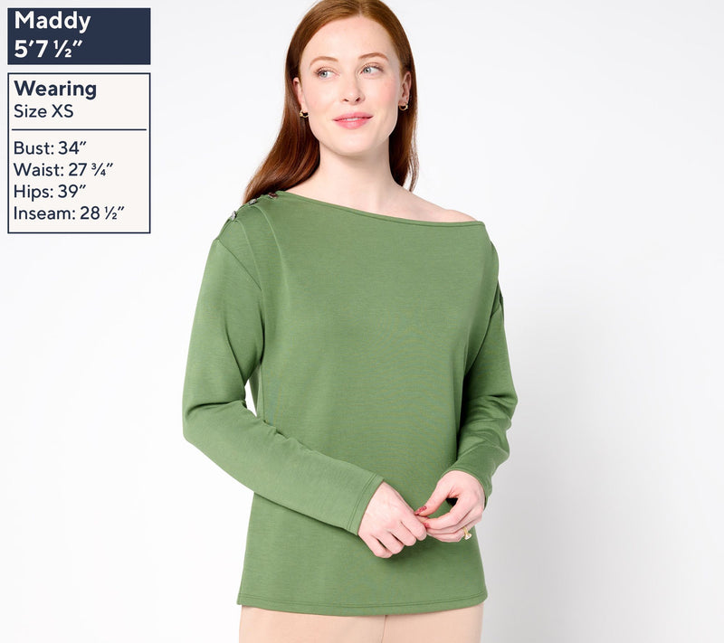 BEAUTIFUL by Lawrence Zarian Asymmetric Boatneck Top — View 3