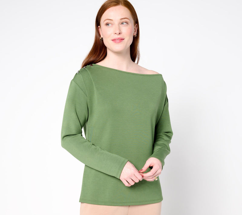 BEAUTIFUL by Lawrence Zarian Asymmetric Boatneck Top — Main view