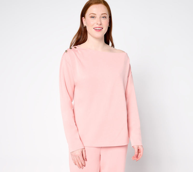 BEAUTIFUL by Lawrence Zarian Asymmetric Boatneck Top — View 15