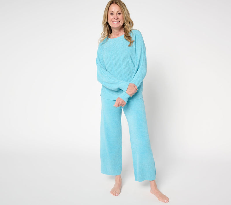 Barefoot Dreams Petite CozyChic Ultra Lite Stripe Cuff Crop Pant — View 5