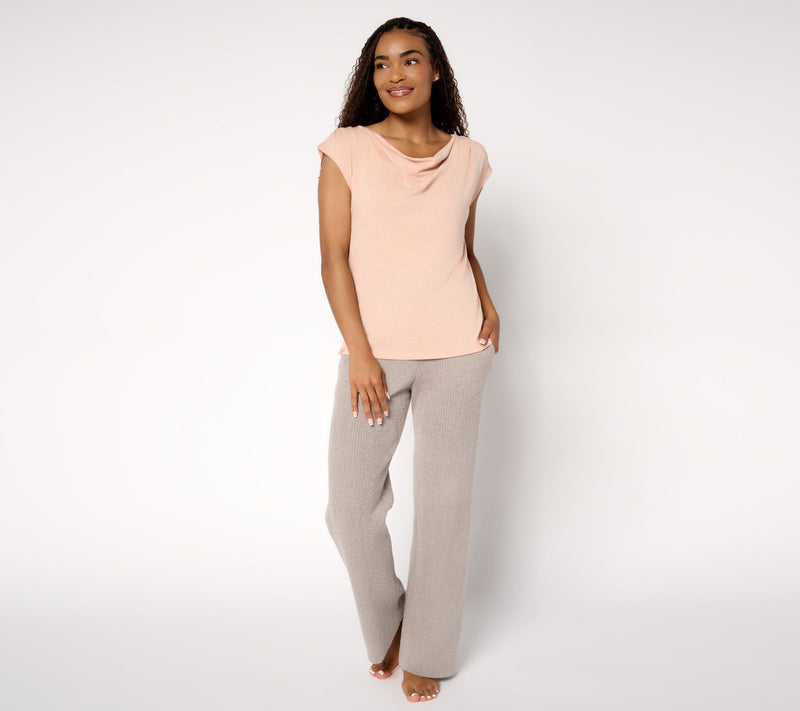 Barefoot Dreams Slub Burnout Draped Boxy Tee — View 12