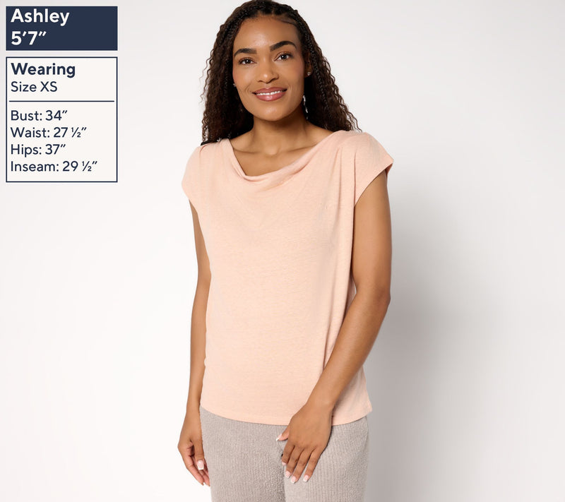 Barefoot Dreams Slub Burnout Draped Boxy Tee — View 10