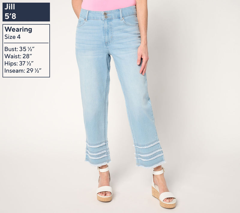Susan Graver Regular Fray Hem Full Leg Jean — View 7