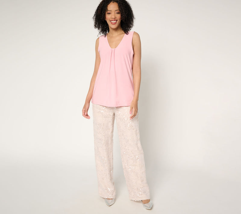 Dennis Basso Draped Front Sleeveless Top — View 15