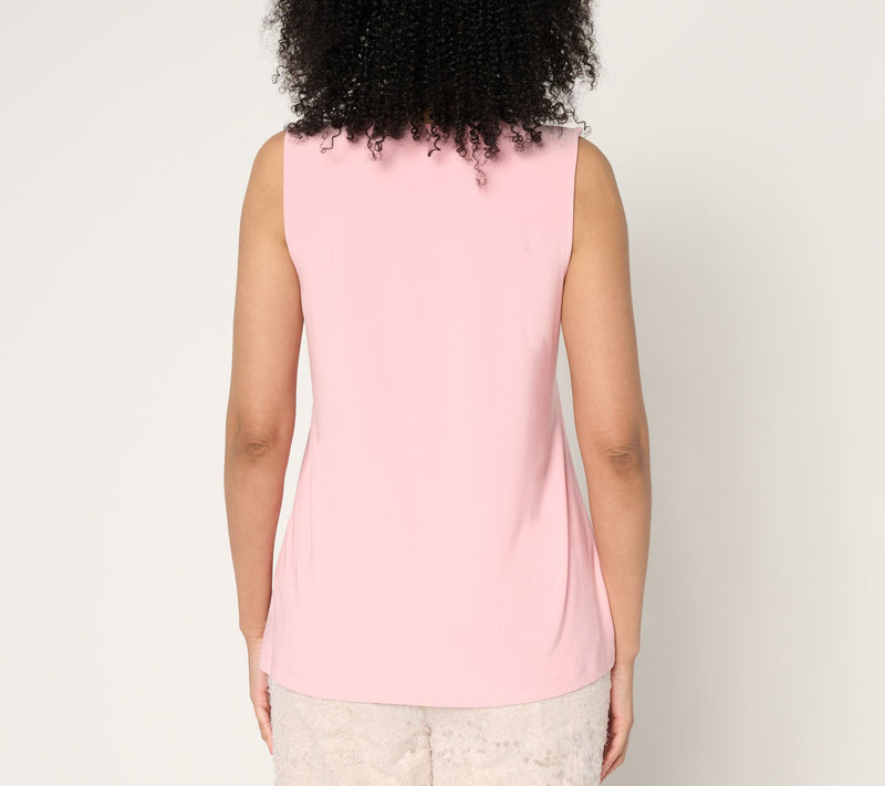 Dennis Basso Draped Front Sleeveless Top — View 14
