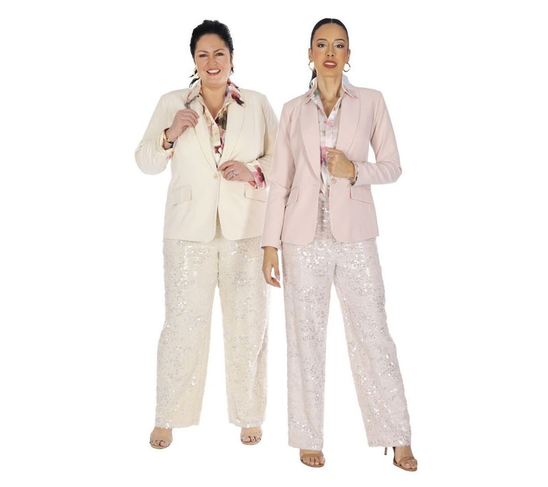 Dennis Basso Regular Printed Woven Top with Blouson Sleeves — View 8