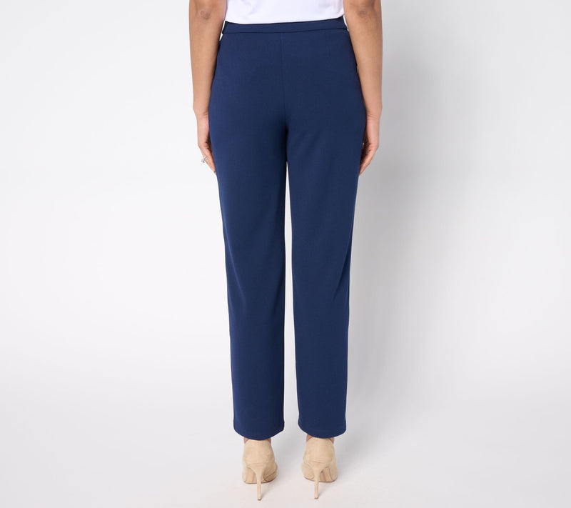 Dennis Basso Regular Straight Leg Luxe Crepe Pant — View 11