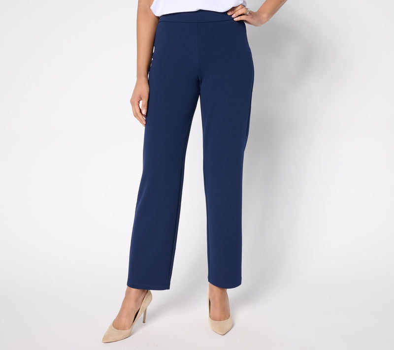 Dennis Basso Petite Straight Leg Luxe Crepe Pant — View 5