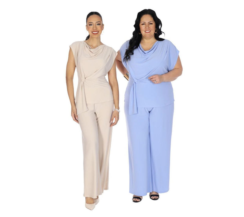 Dennis Basso Draped Front Caviar Crepe Top — View 18