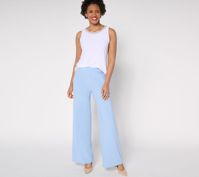 Dennis Basso Regular Cavier Crepe Wide Leg Pants — View 12