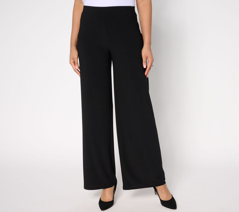 Dennis Basso Regular Cavier Crepe Wide Leg Pants — View 9