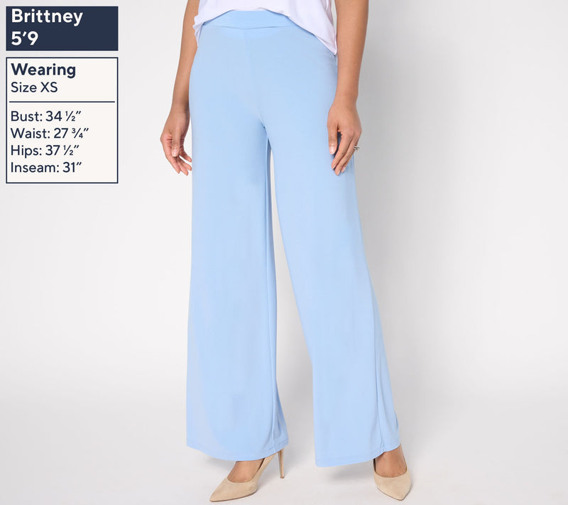 Dennis Basso Regular Cavier Crepe Wide Leg Pants — View 10