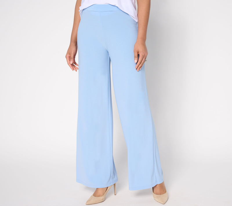 Dennis Basso Regular Cavier Crepe Wide Leg Pants — Main view