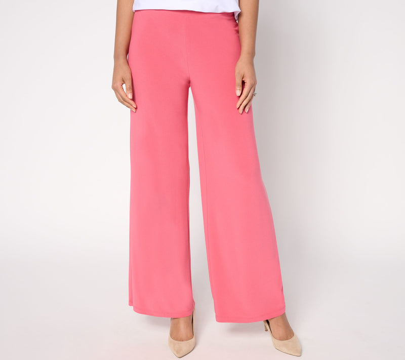 Dennis Basso Petite Caviar Crepe Wide Leg Pants — Main view
