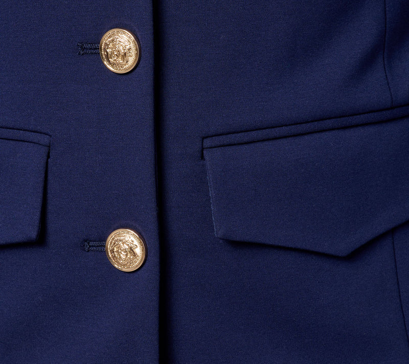 Dennis Basso Spring Ponte Jacket with Crest Buttons — View 6