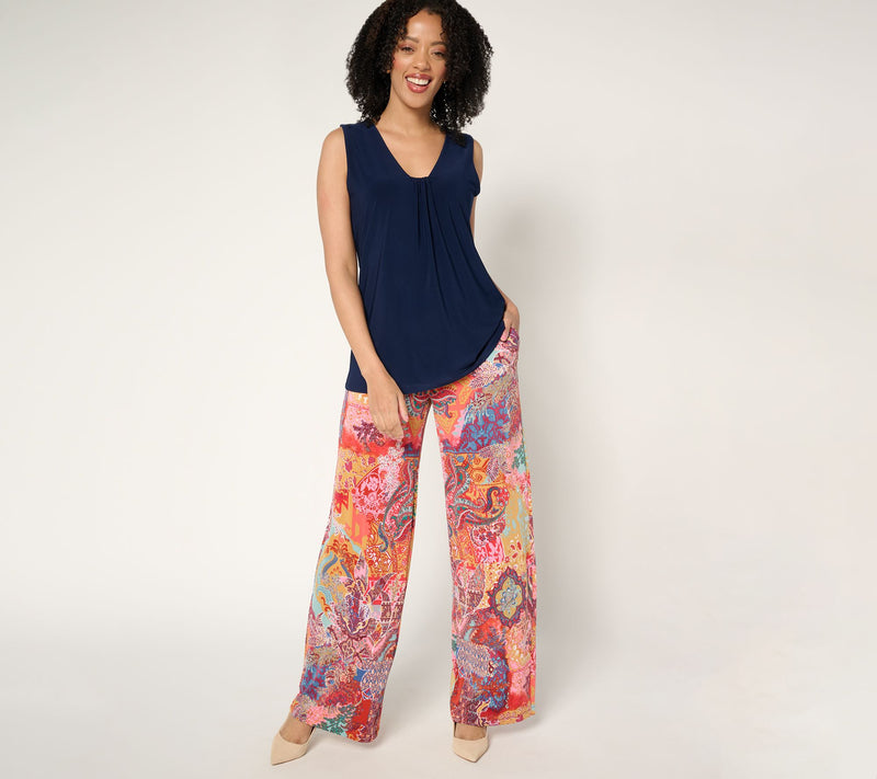 Dennis Basso Regular Printed Italia Knit Pants — View 11