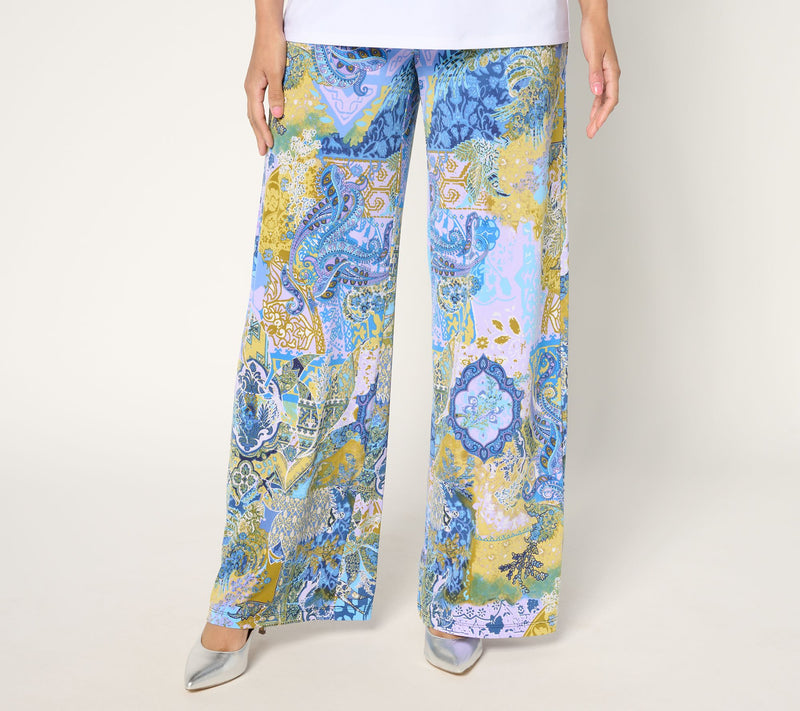 Dennis Basso Regular Printed Italia Knit Pants — View 5