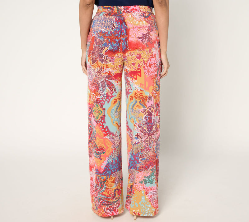 Dennis Basso Petite Printed Italia Knit Pants — View 10