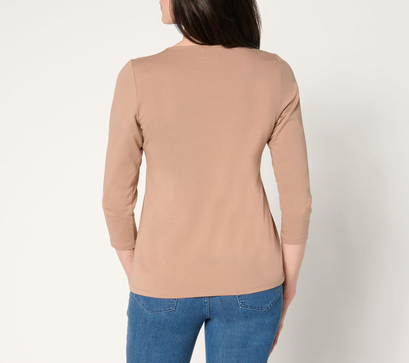 Women with Control Washed Cotton Square Neck Top — View 11