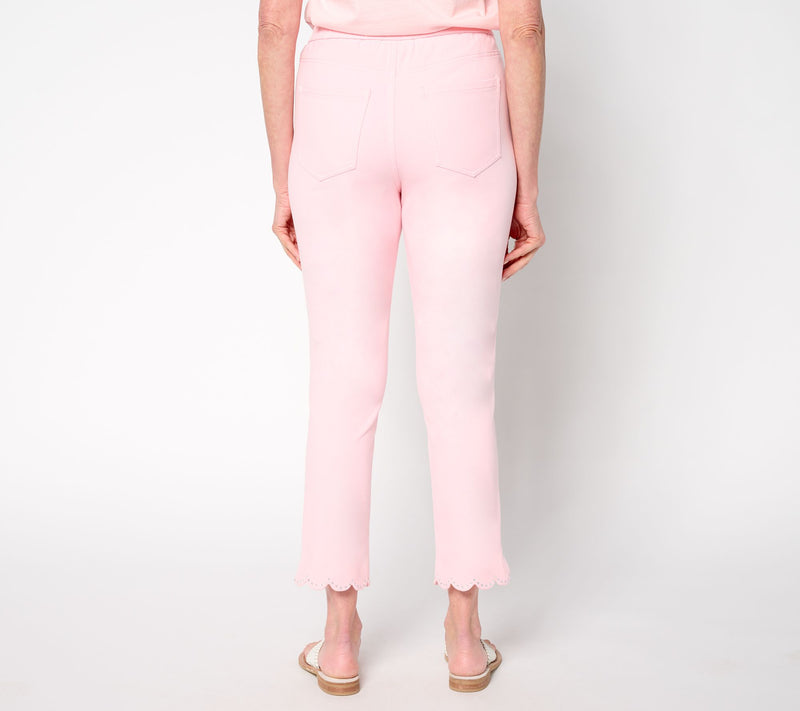 Quacker Factory DreamJeannes Regular Sparkle Scalloped Cropped Pant — View 4