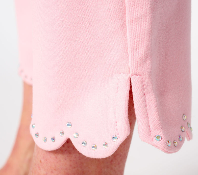 Quacker Factory DreamJeannes Regular Sparkle Scalloped Cropped Pant — View 6