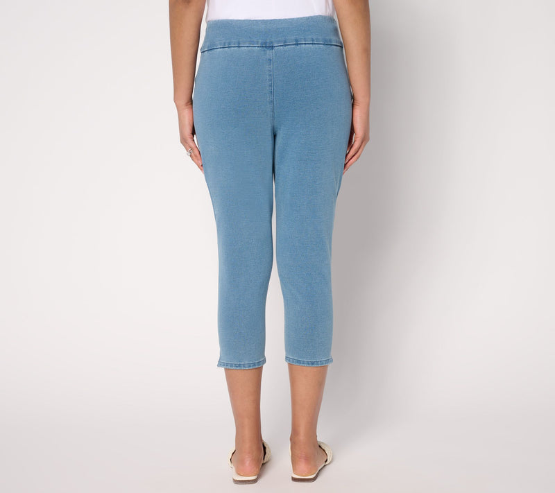 Quacker Factory DreamJeannes Short Flat Waist Crop Pants — View 7