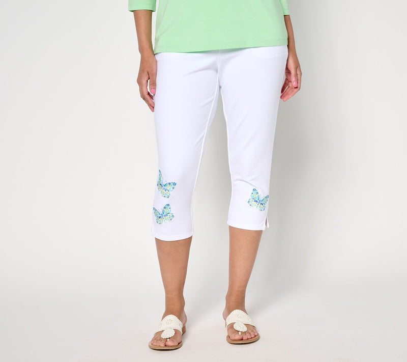Quacker Factory DreamJeannes Short Floribunda Capri Pant — View 3
