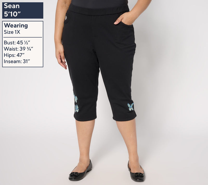 Quacker Factory DreamJeannes Short Floribunda Capri Pant — View 6