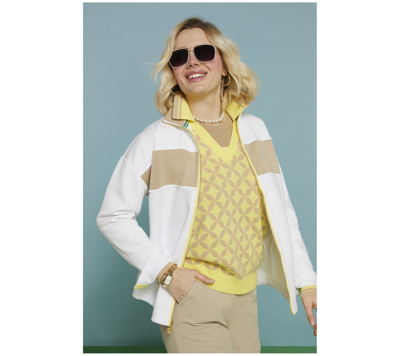 Isaac Mizrahi Live! Clubhouse Color-Block Scuba Knit Jacket — View 8