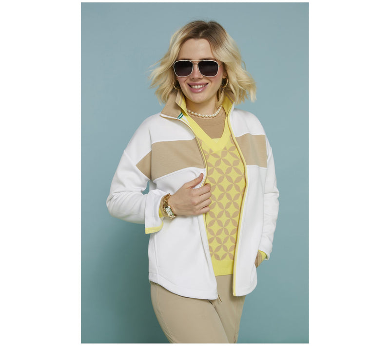Isaac Mizrahi Live! Clubhouse Color-Block Scuba Knit Jacket — View 7