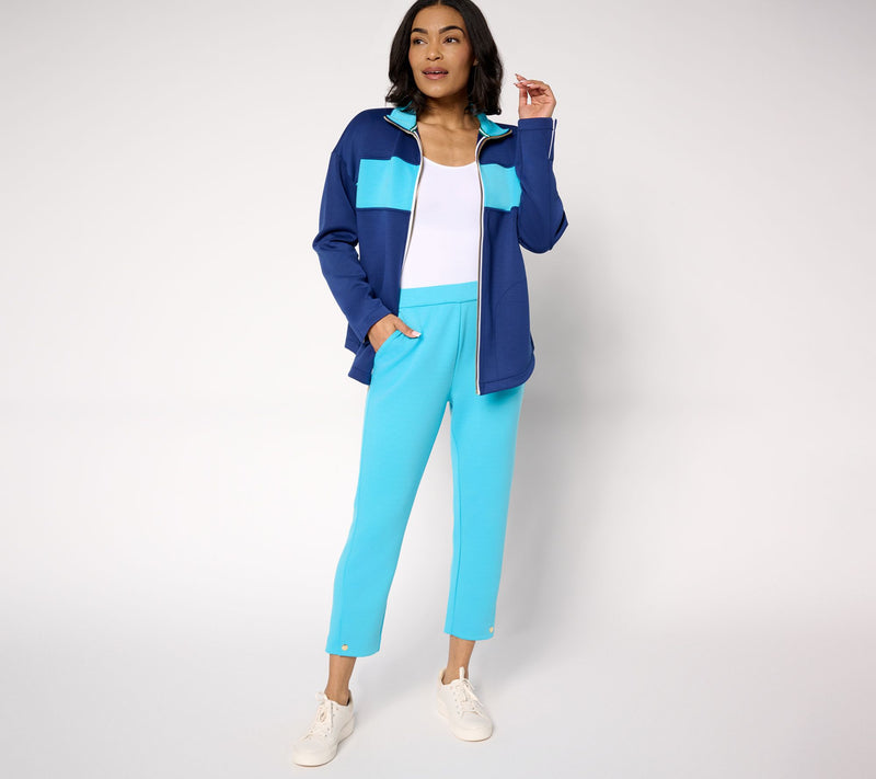 Isaac Mizrahi Live! Tall Clubhouse Scuba Knit Crop Pants — View 7