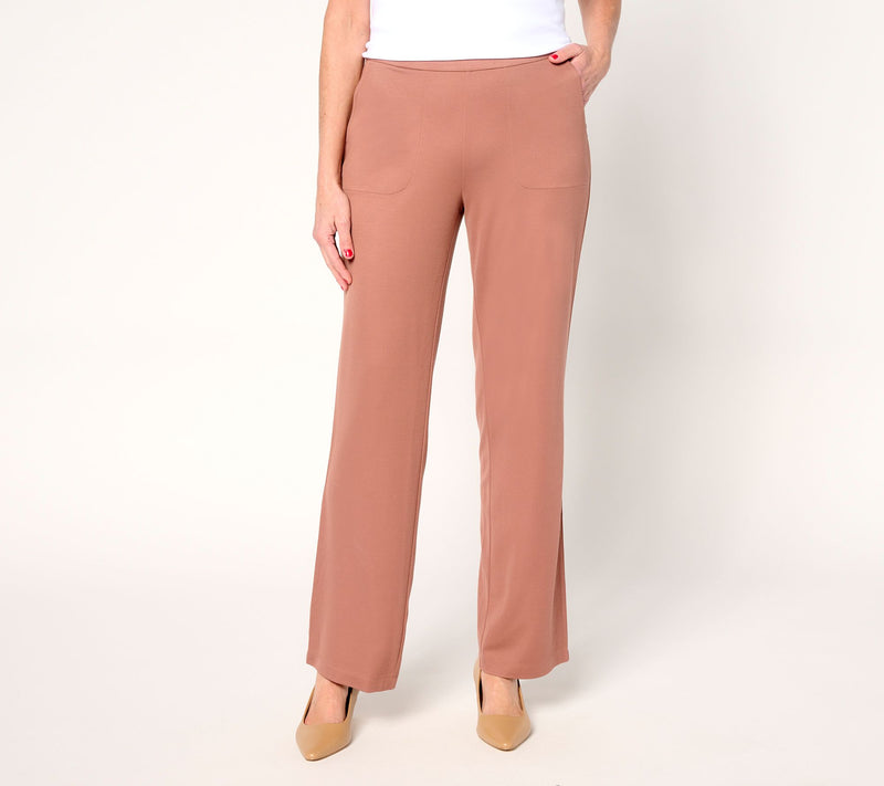Isaac Mizrahi Live! Regular Go To Knit Straight Leg Pants — View 4