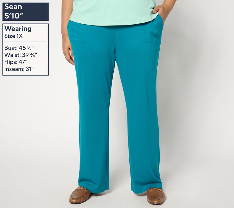 Isaac Mizrahi Live! Petite Go To Knit Straight-Leg Pants — View 8