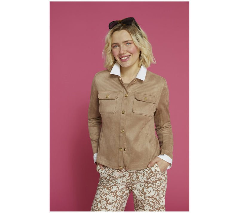 Isaac Mizrahi Live! Scuba Suede Snap Front Jacket — View 8
