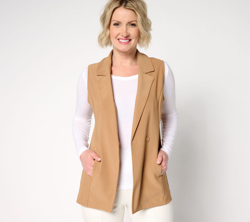 Attitudes by Renee Regular Euro Knit Vest — View 3