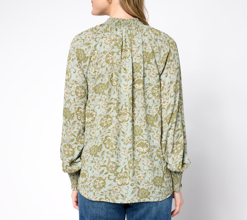 NYDJ Gemma Pleated Front Blouse — View 10