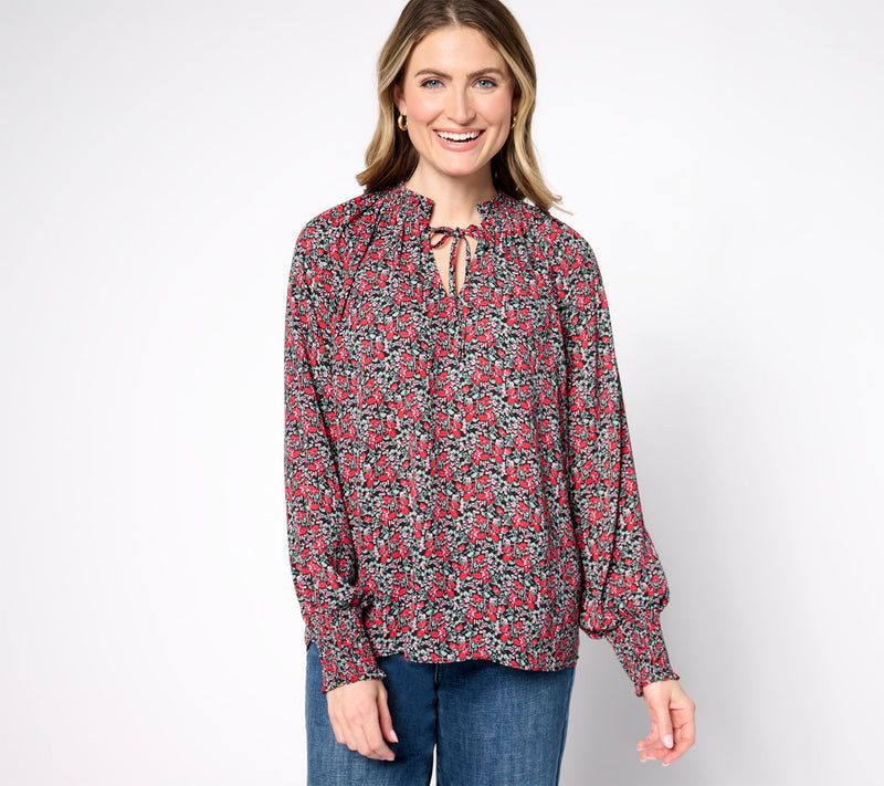 NYDJ Gemma Pleated Front Blouse — View 5